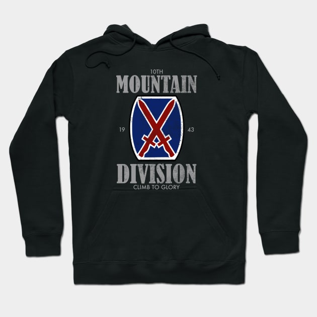 10th Mountain Division (distressed) Hoodie by TCP